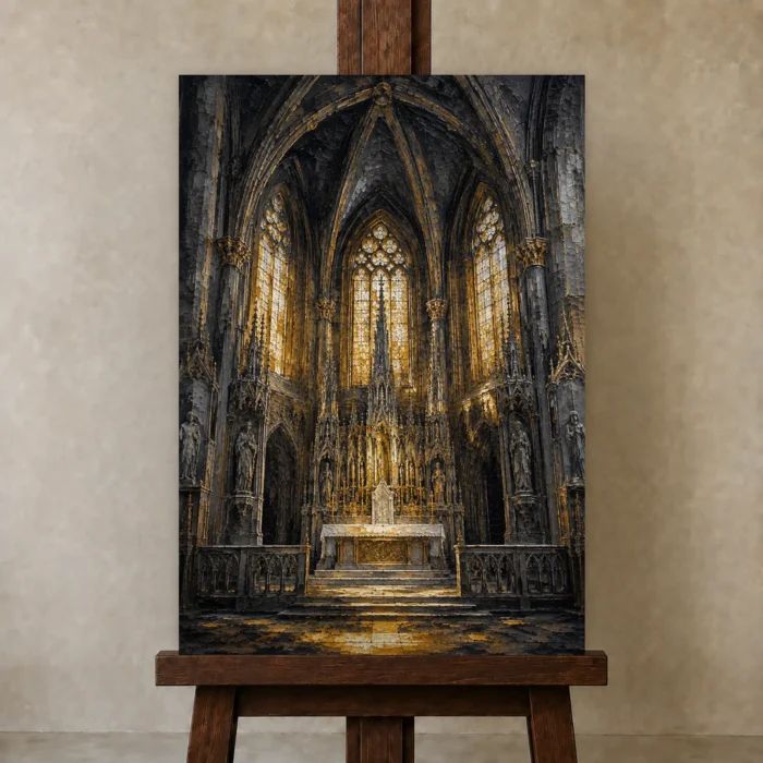 Premium Wall Art Dikey Html Edition – ARCHITECTURENW2042 displayed on a studio easel