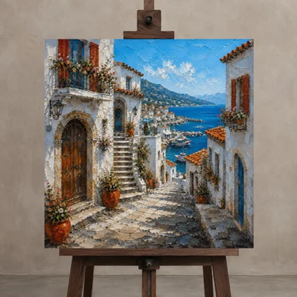 Premium Wall Art Kare Html Edition – ARCHITECTURENW2045 displayed on a studio easel