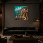 Premium Wall Art Kare Html Edition – ARCHITECTURENW2049 shown in a warm modern interior