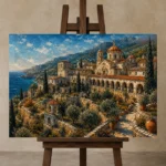 Premium Wall Art Yatay Html Edition – ARCHITECTURENW2056 displayed on a studio easel
