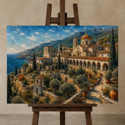 Premium Wall Art Yatay Html Edition – ARCHITECTURENW2056 displayed on a studio easel