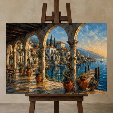 Premium Wall Art Yatay Html Edition – ARCHITECTURENW2057 displayed on a studio easel