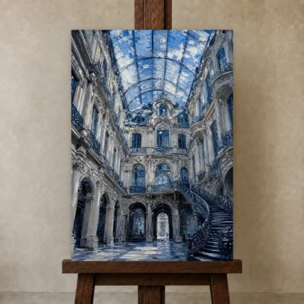 Premium Wall Art Dikey Html Edition – ARCHITECTURENW2065 displayed on a studio easel