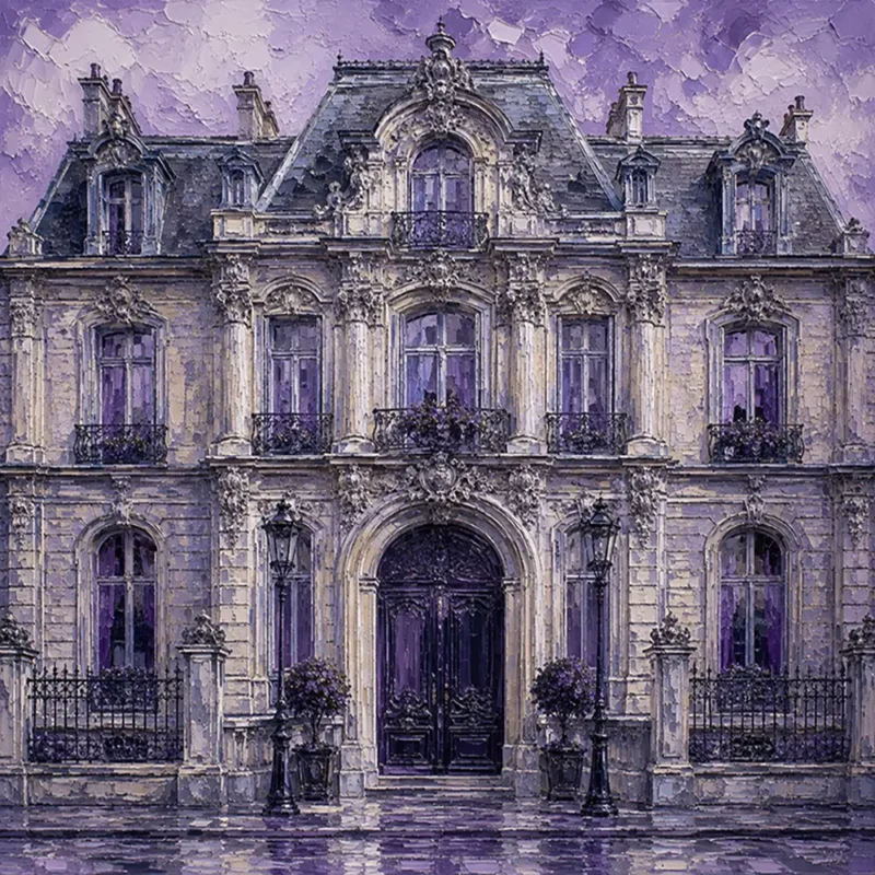 Amethyst Manor Architectural Framed Art Dusty Lilac Gallery Art Print