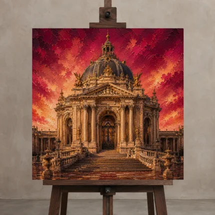 Premium Wall Art Kare Html Edition – ARCHITECTURENW2076 displayed on a studio easel
