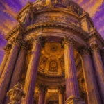 Mustard & Plum vintage architecture posters featuring a grand domed Parisian rotunda with Corinthian columns for elegant interiors