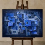 Premium Wall Art Yatay Html Edition – ARCHITECTURENW2102 displayed on a studio easel