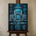 Premium Wall Art Dikey Html Edition – ARCHITECTURENW2104 displayed on a studio easel