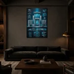 Premium Wall Art Dikey Html Edition – ARCHITECTURENW2104 shown in a warm modern interior