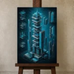 Premium Wall Art Dikey Html Edition – ARCHITECTURENW2105 displayed on a studio easel