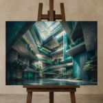Premium Wall Art Yatay Html Edition – ARCHITECTURENW2108 displayed on a studio easel