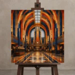 Premium Wall Art Kare Html Edition – ARCHITECTURENW2114 displayed on a studio easel