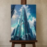 Premium Wall Art Dikey Html Edition – ARCHITECTURENW2118 displayed on a studio easel