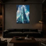 Premium Wall Art Dikey Html Edition – ARCHITECTURENW2118 shown in a warm modern interior