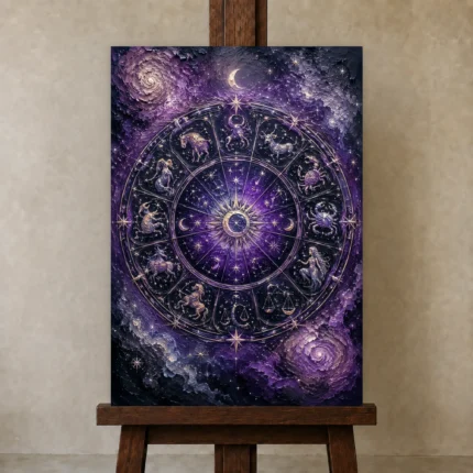 Premium Wall Art Dikey Html Edition – ASTROLOGYNW2010 displayed on a studio easel