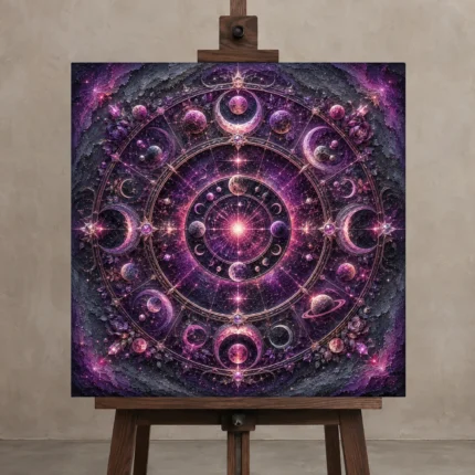Premium Wall Art Kare Html Edition – ASTROLOGYNW2028 displayed on a studio easel