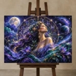 Premium Wall Art Yatay Html Edition – ASTROLOGYNW2031 displayed on a studio easel