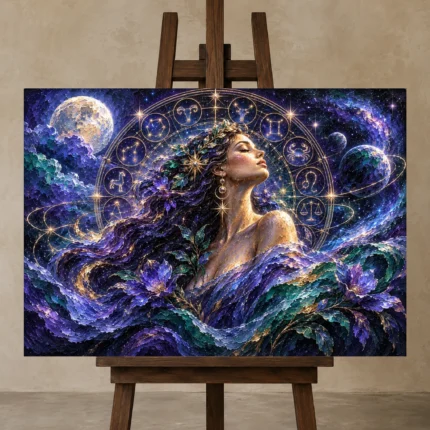 Premium Wall Art Yatay Html Edition – ASTROLOGYNW2031 displayed on a studio easel