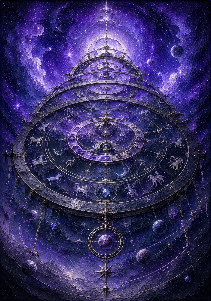 Cosmic Halo astrological chart framed print Dusty Lilac Gallery Art Print