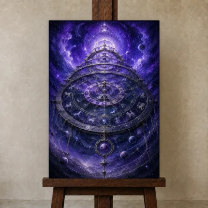 Premium Wall Art Dikey Html Edition – ASTROLOGYNW2035 displayed on a studio easel