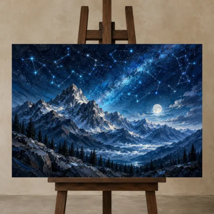 Premium Wall Art Yatay Html Edition – ASTROLOGYNW2039 displayed on a studio easel