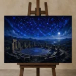 Premium Wall Art Yatay Html Edition – ASTROLOGYNW2048 displayed on a studio easel