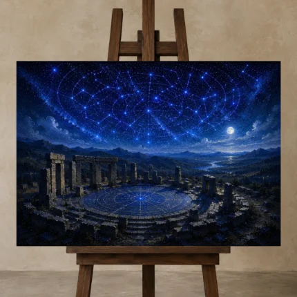 Premium Wall Art Yatay Html Edition – ASTROLOGYNW2048 displayed on a studio easel