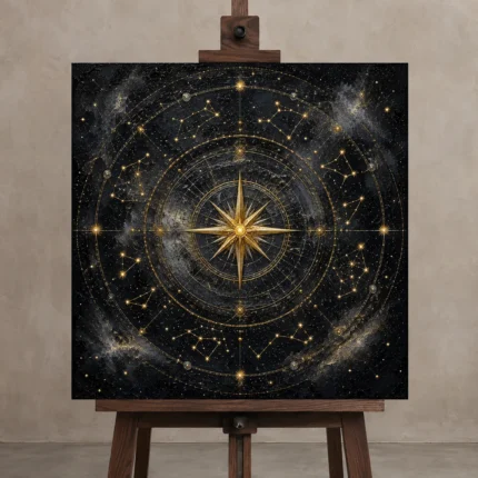 Premium Wall Art Kare Html Edition – ASTROLOGYNW2049 displayed on a studio easel
