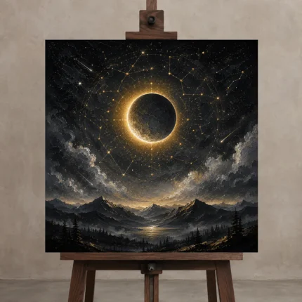 Premium Wall Art Kare Html Edition – ASTROLOGYNW2051 displayed on a studio easel