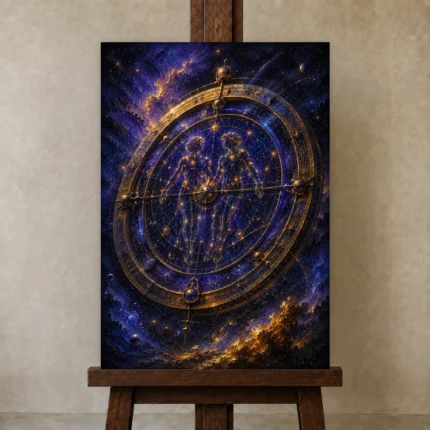Premium Wall Art Dikey Html Edition – ASTROLOGYNW2056 displayed on a studio easel