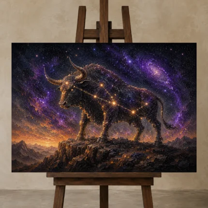 Premium Wall Art Yatay Html Edition – ASTROLOGYNW2064 displayed on a studio easel