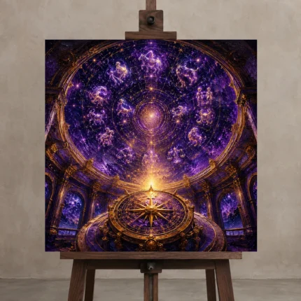 Premium Wall Art Kare Html Edition – ASTROLOGYNW2071 displayed on a studio easel