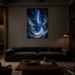 Premium Wall Art Dikey Html Edition – ASTROLOGYNW2077 shown in a warm modern interior