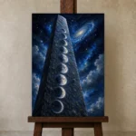 Premium Wall Art Dikey Html Edition – ASTROLOGYNW2078 displayed on a studio easel