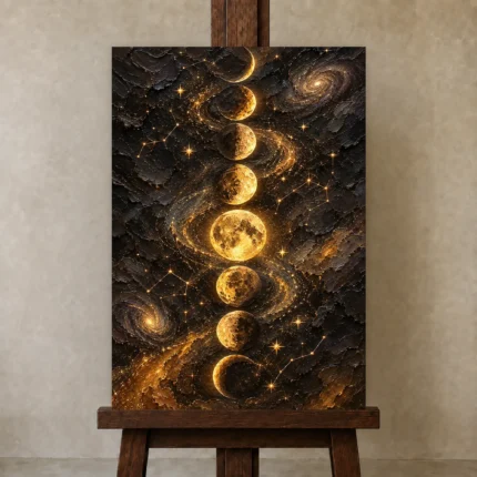 Premium Wall Art Dikey Html Edition – ASTROLOGYNW2097 displayed on a studio easel