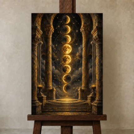 Premium Wall Art Dikey Html Edition – ASTROLOGYNW2099 displayed on a studio easel