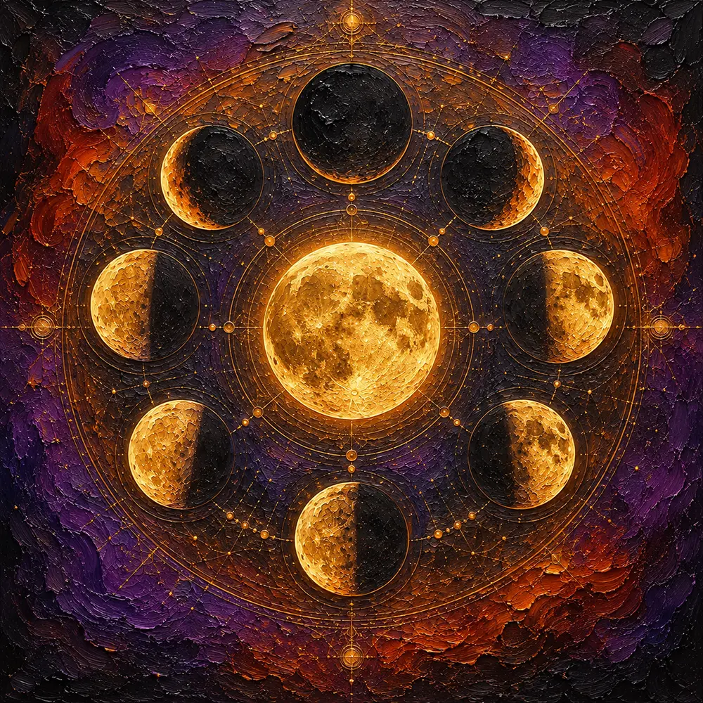 Copper Eclipse Boho Moon Phase Wall Art Copper & Plum Art Print