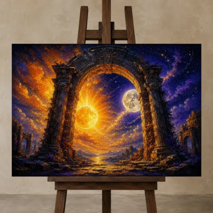 Premium Wall Art Yatay Html Edition – ASTROLOGYNW2111 displayed on a studio easel