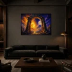 Premium Wall Art Yatay Html Edition – ASTROLOGYNW2111 shown in a warm modern interior