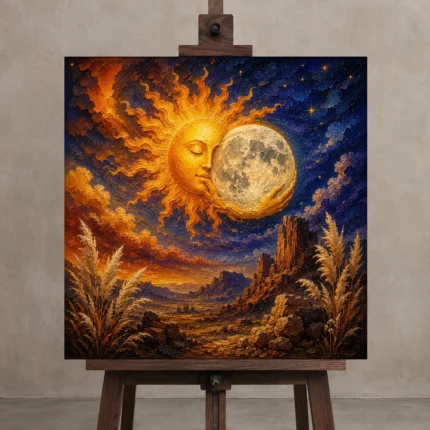 Premium Wall Art Kare Html Edition – ASTROLOGYNW2113 displayed on a studio easel