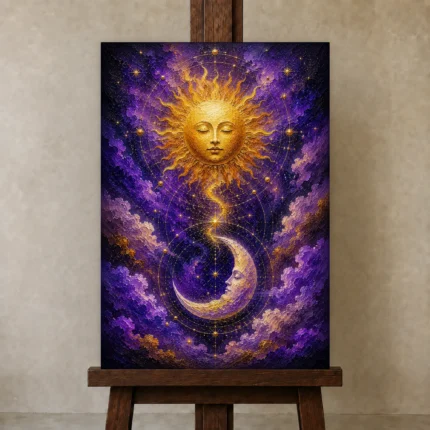 Premium Wall Art Dikey Html Edition – ASTROLOGYNW2115 displayed on a studio easel
