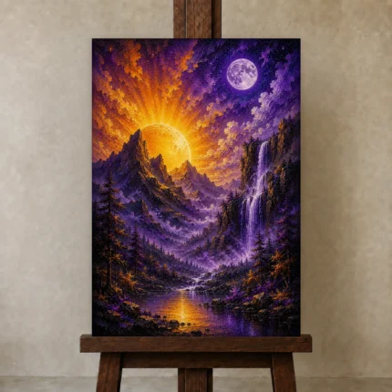 Premium Wall Art Dikey Html Edition – ASTROLOGYNW2116 displayed on a studio easel