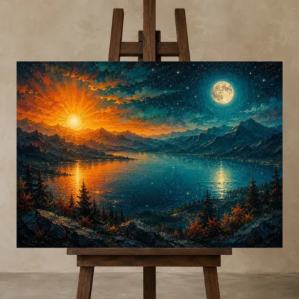 Premium Wall Art Yatay Html Edition – ASTROLOGYNW2119 displayed on a studio easel