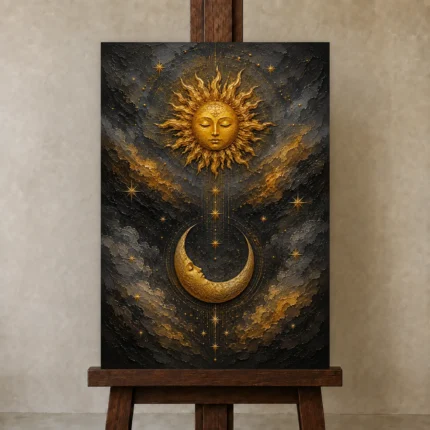 Premium Wall Art Dikey Html Edition – ASTROLOGYNW2124 displayed on a studio easel