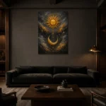 Premium Wall Art Dikey Html Edition – ASTROLOGYNW2124 shown in a warm modern interior