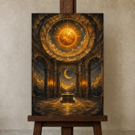 Premium Wall Art Dikey Html Edition – ASTROLOGYNW2126 displayed on a studio easel