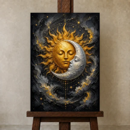 Premium Wall Art Dikey Html Edition – ASTROLOGYNW2133 displayed on a studio easel