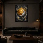 Premium Wall Art Dikey Html Edition – ASTROLOGYNW2133 shown in a warm modern interior