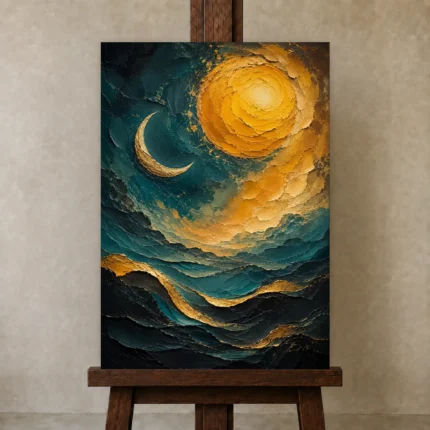 Premium Wall Art Dikey Html Edition – ASTROLOGYNW2144 displayed on a studio easel