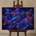 Premium Wall Art Yatay Html Edition – ASTROLOGYNW2155 displayed on a studio easel